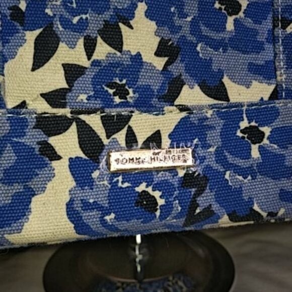 Large Tommy Hilfiger Natalie Painted Floral Weekender Tote Shoulder Bag Canvas - Picture 5 of 10